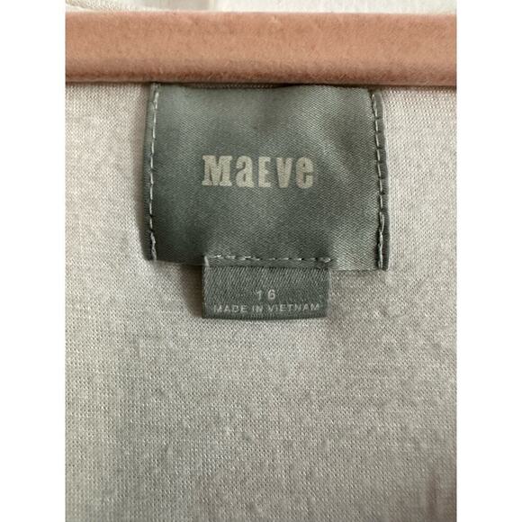 Maeve ANTHROPOLOGIE Ivory Striped Sunland Ruffle Hem Sleeveless Dress Size Sz 16 - Picture 4 of 8